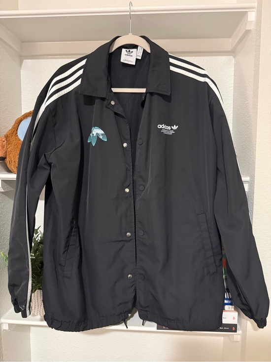 adidas Originals Other - adidas Originals Black Windbreaker with White 3-Stripes